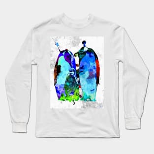 Penguin Family Grunge Long Sleeve T-Shirt